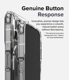 Nothing Phone (2) Case | Fusion-X - Close-up of a clear phone case highlighting the textured, responsive side buttons.