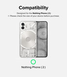 Nothing Phone (2) Case | Fusion-X - A Nothing Phone (2) with a clear protective case, showing compatibility text and a green checkmark.