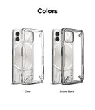 Nothing Phone (2) Case | Fusion-X - Two Nothing Phone (2) devices shown with clear and smoke black Fusion-X cases.