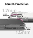 Nothing Phone (2) Case | Fusion-X - Clear phone case highlighting 1.7mm camera protection and 1.5mm raised screen bezels.