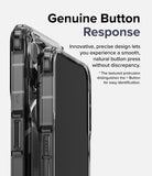 Nothing Phone (2) Case | Fusion-X - Close-up of a clear phone case highlighting the textured volume buttons and precise design.