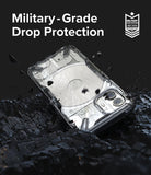 Nothing Phone (2) Case | Fusion-X - Clear phone case on dark, rocky debris with military-grade drop protection text.