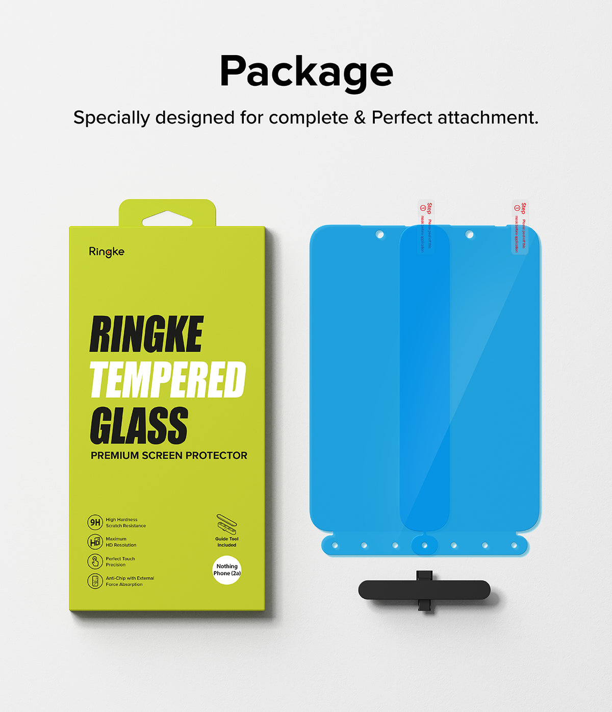 Nothing Phone (2a) / (2a) Plus Screen Protector | Glass - Ringke tempered glass packaging with two blue screen protectors.