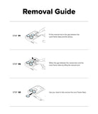 Nothing Phone (3) | Camera Glass - Three-step line art guide showing how to remove camera lens glass using a tool.