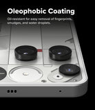 Nothing Phone (3) | Camera Glass - Nothing Phone (3) | Close-up of phone camera lenses with text highlighting an oil-resistant oleophobic coating.