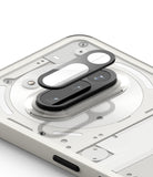 Nothing Phone (3a) | Camera Glass - A protective glass cover hovering above the dual-lens camera module of a white smartphone.
