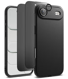 [Bundle] iPhone Air | Onyx Magnetic - Bundle iPhone Air | Onyx Magnetic - Exploded view of a black phone case, screen protector, and camera lens ring.