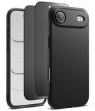 [Bundle] iPhone Air | Onyx Magnetic - Exploded view of a black iPhone case, screen protector, and phone showing layered components.