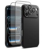 [Bundle] iPhone 17 Pro | Onyx Magnetic - Black iPhone case with magnetic rings and screen protector floating above.