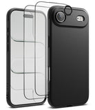 [Bundle] iPhone Air | Onyx Magnetic - Black iPhone case with magnetic ring and two transparent screen protectors floating in front.