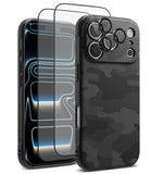 [Bundle] iPhone 17 Pro | Onyx Magnetic - iPhone 17 Pro | Onyx Magnetic - Black carbon fiber textured phone case with camera lens protectors and screen shield.