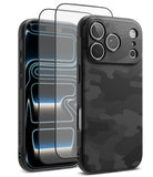 [Bundle] iPhone 17 Pro | Onyx Magnetic - iPhone 17 Pro | Onyx Magnetic - Black carbon fiber patterned phone case with screen protector and magnetic ring.