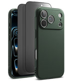 [Bundle] iPhone 17 Pro | Onyx Magnetic - iPhone 17 Pro | Onyx Magnetic - Dark green phone case with triple-lens camera, screen protector, and sleek textured finish.