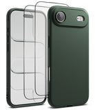 [Bundle] iPhone Air | Onyx Magnetic - Dark green phone case and two transparent screen protectors shown in a layered view.