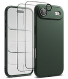 [Bundle] iPhone Air | Onyx Magnetic - Dark green iPhone case with magnetic ring and screen protector floating above.