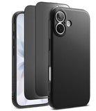 [Bundle] iPhone 17 | Onyx Magnetic - Black iPhone 17 case with magnetic back, screen protector, and phone frame in an exploded view.