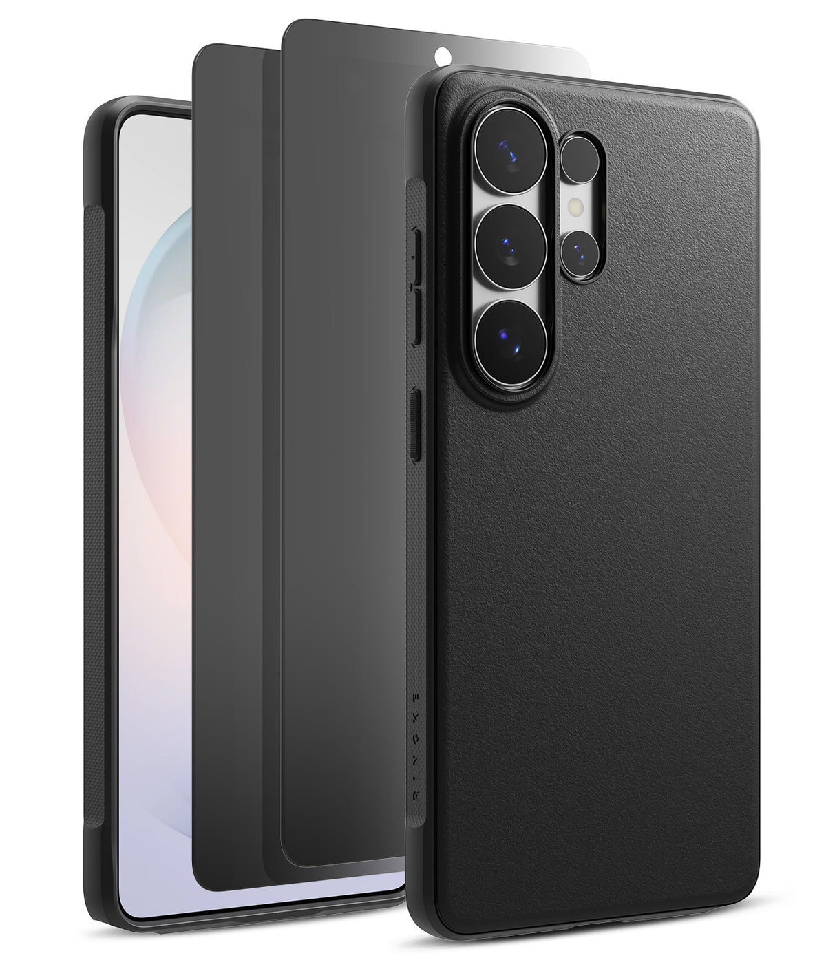 [Bundle] Galaxy S26 Ultra | Onyx - Bundle Galaxy S26 Ultra | Onyx - Black smartphone case and screen protector layers shown from a rear-angled perspective.