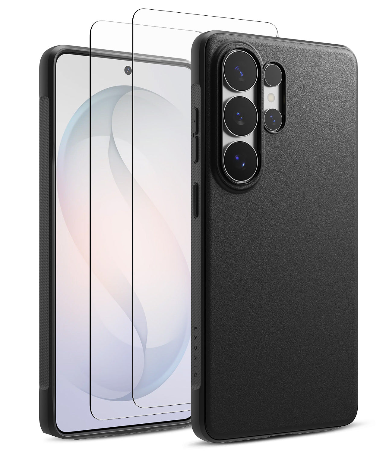 [Bundle] Galaxy S26 Ultra | Onyx - Black textured phone case and two clear screen protectors for Galaxy S26 Ultra.