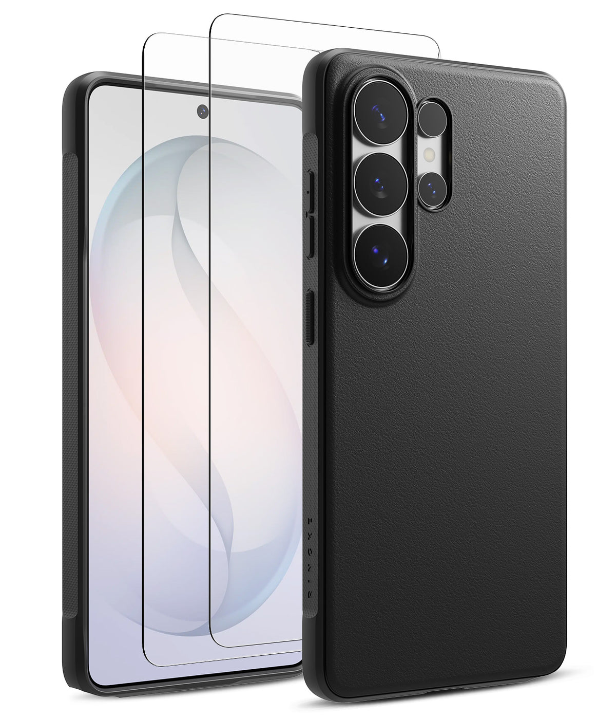[Bundle] Galaxy S26 Ultra | Onyx - Black textured phone case and two clear screen protectors for Galaxy S26 Ultra.
