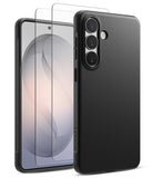 [Bundle] Galaxy S26 | Onyx - Black textured phone case and screen protector for Galaxy S26 shown from front and back angles.