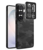 [Bundle] Galaxy S26 Ultra | Onyx - Galaxy S26 Ultra | Onyx - Black camo phone case with a separate tempered glass camera lens protector bundle.