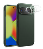 [Bundle] Google Pixel 10 Pro Case | Onyx - Google Pixel 10 Pro Case | Onyx - Dark green phone case with camera lens protectors floating above the rear camera bar.