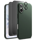 [Bundle] iPhone 17 | Onyx Magnetic - Dark green phone case, screen protector, and camera lens rings for iPhone 17.