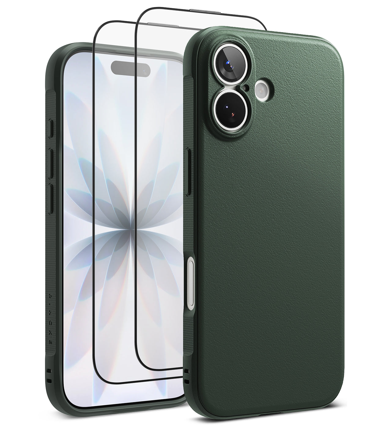 [Bundle] iPhone 17 | Onyx Magnetic - Dark green phone case and two screen protectors displayed against a white background.