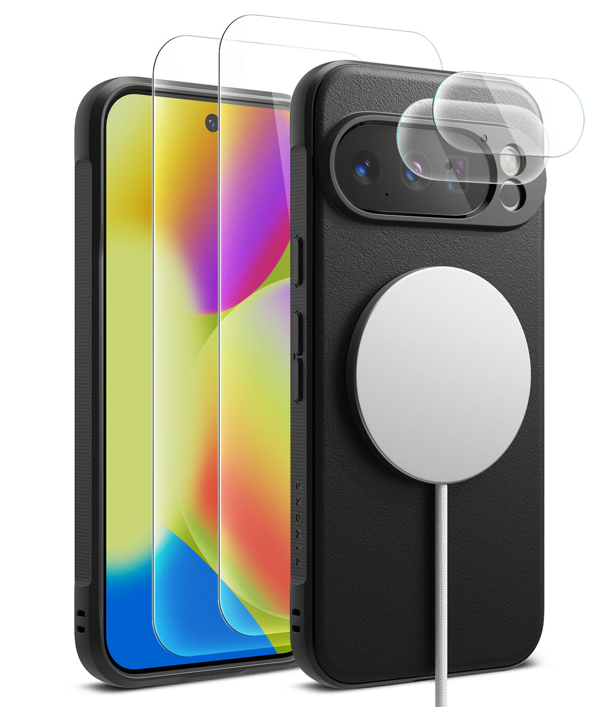[Bundle] Google Pixel 10 Pro Case | Onyx Magnetic - Google Pixel 10 Pro Case | Onyx Magnetic - Black phone case with magnetic charger, screen protector, and camera glass.