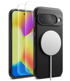 [Bundle] Google Pixel 10 Case | Onyx Magnetic - Google Pixel 10 Case | Onyx Magnetic - Black textured phone case with magnetic charger and screen protector overlay.