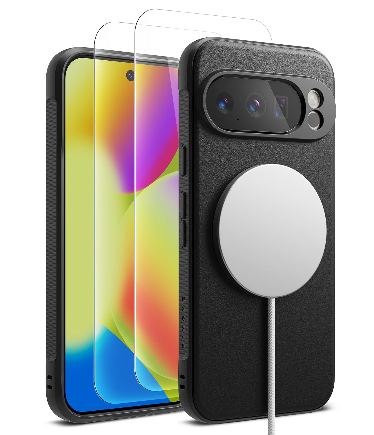 [Bundle] Google Pixel 10 Pro XL Case | Onyx Magnetic - Google Pixel 10 Pro XL Case | Onyx Magnetic - Black phone case with magnetic charger and two screen protectors.