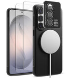 [Bundle] Galaxy S26 | Onyx Magnetic - Black phone case with magnetic charger, camera lens protector, and screen glass.