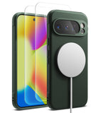 [Bundle] Google Pixel 10 Pro Case | Onyx Magnetic - Google Pixel 10 Pro Case | Onyx Magnetic - Dark green phone case with magnetic charger and two screen protectors.