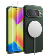 [Bundle] Google Pixel 10 Pro XL Case | Onyx Magnetic - Google Pixel 10 Pro XL Case | Onyx Magnetic - Dark green phone case with magnetic charger and screen protector.