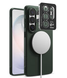 [Bundle] Galaxy S26 Ultra | Onyx Magnetic - Galaxy S26 Ultra | Onyx Magnetic - Green phone case with magnetic charger and camera lens protector packaging.