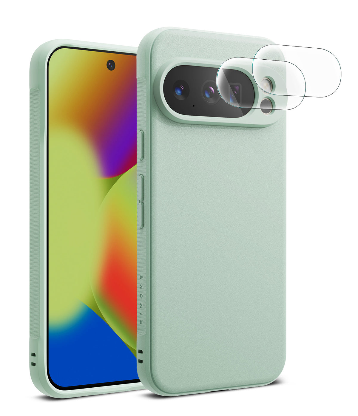 [Bundle] Google Pixel 10 Pro Case | Onyx - Google Pixel 10 Pro Case | Onyx - Mint green phone case for Google Pixel 10 Pro with two transparent camera lens protectors.