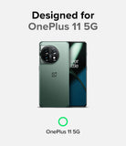 OnePlus 11 5G Case | Fusion-X - A green OnePlus 11 5G smartphone showing its back camera module and front screen display.