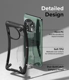 OnePlus 11 5G Case | Fusion-X - Exploded view of a OnePlus 11 phone and its protective case with labels for materials.