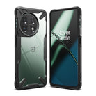 OnePlus 11 5G Case | Fusion-X - Rugged black protective case on a green OnePlus 11 phone showing front and back views.