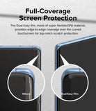 OnePlus 12R Screen Protector | Dual Easy Film - OnePlus 12R Screen Protector - Comparison showing Dual Easy Film providing seamless edge-to-edge coverage on a curved screen.