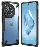 OnePlus 12R Case | Fusion-X - Rugged black protective case with clear back panel shown from front and rear angles.