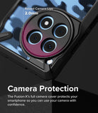 OnePlus 12R Case | Fusion-X - Close-up of phone case camera bump with 2.0mm raised lips for lens protection.