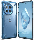 OnePlus 12R Case | Fusion-X - Blue transparent protective phone case shown from front and back angles.