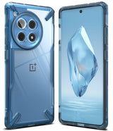 OnePlus 12R Case | Fusion-X - Blue transparent protective phone case shown from front and back angles.