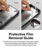 OnePlus 12R Case | Fusion-X - Hands peeling protective film from the inside and outside of a black phone case.