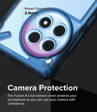 OnePlus 12R Case | Fusion-X - Close-up of phone case highlighting 2.0mm raised camera lips for lens protection.