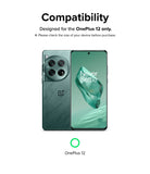 OnePlus 12 Screen Protector | Dual Easy Film [2 Pack] - OnePlus 12 Screen Protector - A green OnePlus 12 smartphone shown from front and back, confirming compatibility.