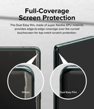 OnePlus 12 Screen Protector | Dual Easy Film [2 Pack] - OnePlus 12 Screen Protector - Comparison showing Dual Easy Film providing seamless edge-to-edge coverage on a curved screen.