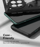 OnePlus 12 Screen Protector | Dual Easy Film [2 Pack] - OnePlus 12 Screen Protector - A OnePlus 12 smartphone with a screen protector installed inside a black protective case.