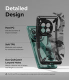 OnePlus 12 Case | Fusion-X - Exploded view of a OnePlus 12 phone case showing hard PC and soft TPU layers with lanyard holes.